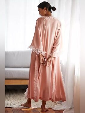 NWOT Love Stories by Anthropologie Laura Feather Robe